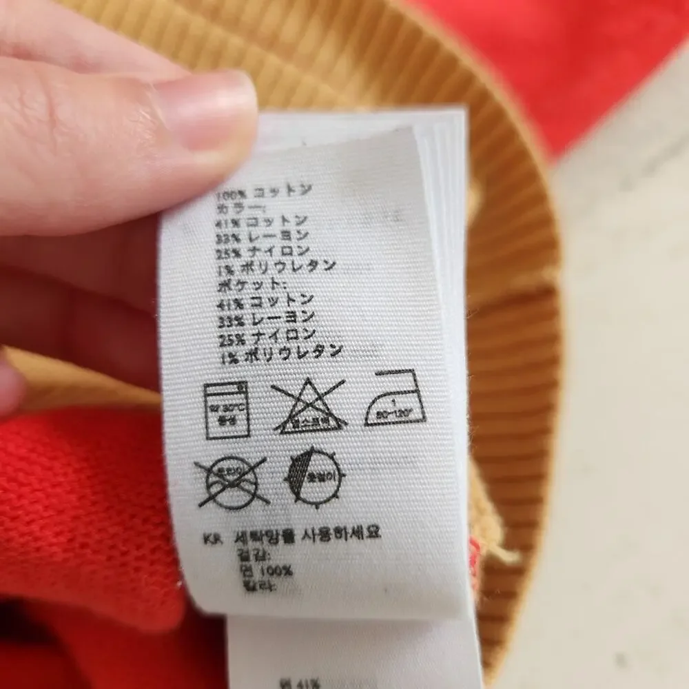 Cos Colour Block Cardigan In Red Size Small